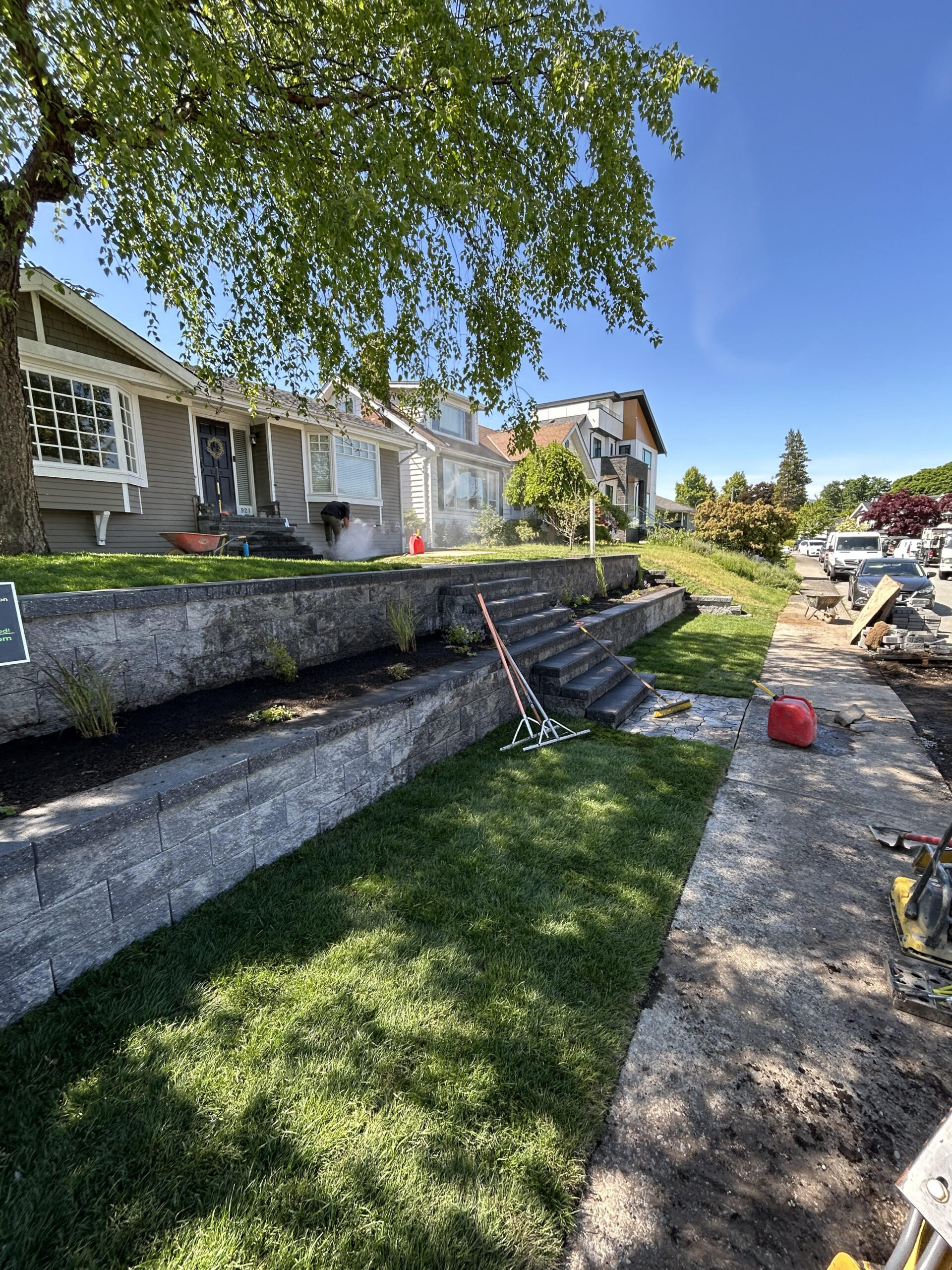 new westminster retaining wall completion vancouver