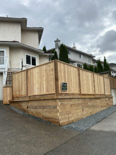Burnaby wood retaining wall and fence