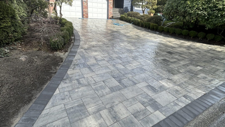 north vancouver paver driveway landscaping project