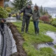French drain and surface drain comparison for solving yard drainage problems in the Lower Mainland.